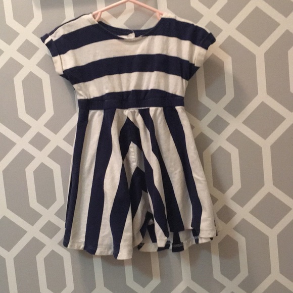 Navy stripe baby girl dress - Picture 1 of 2